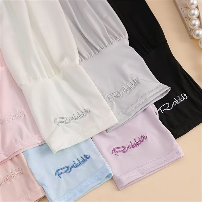 2Pcs Summer Loose Sunscreen Driving Ice Silk Sleeve Female Long Length UV Protection Arm Arm Glove Sleeves Super Soft Breathable