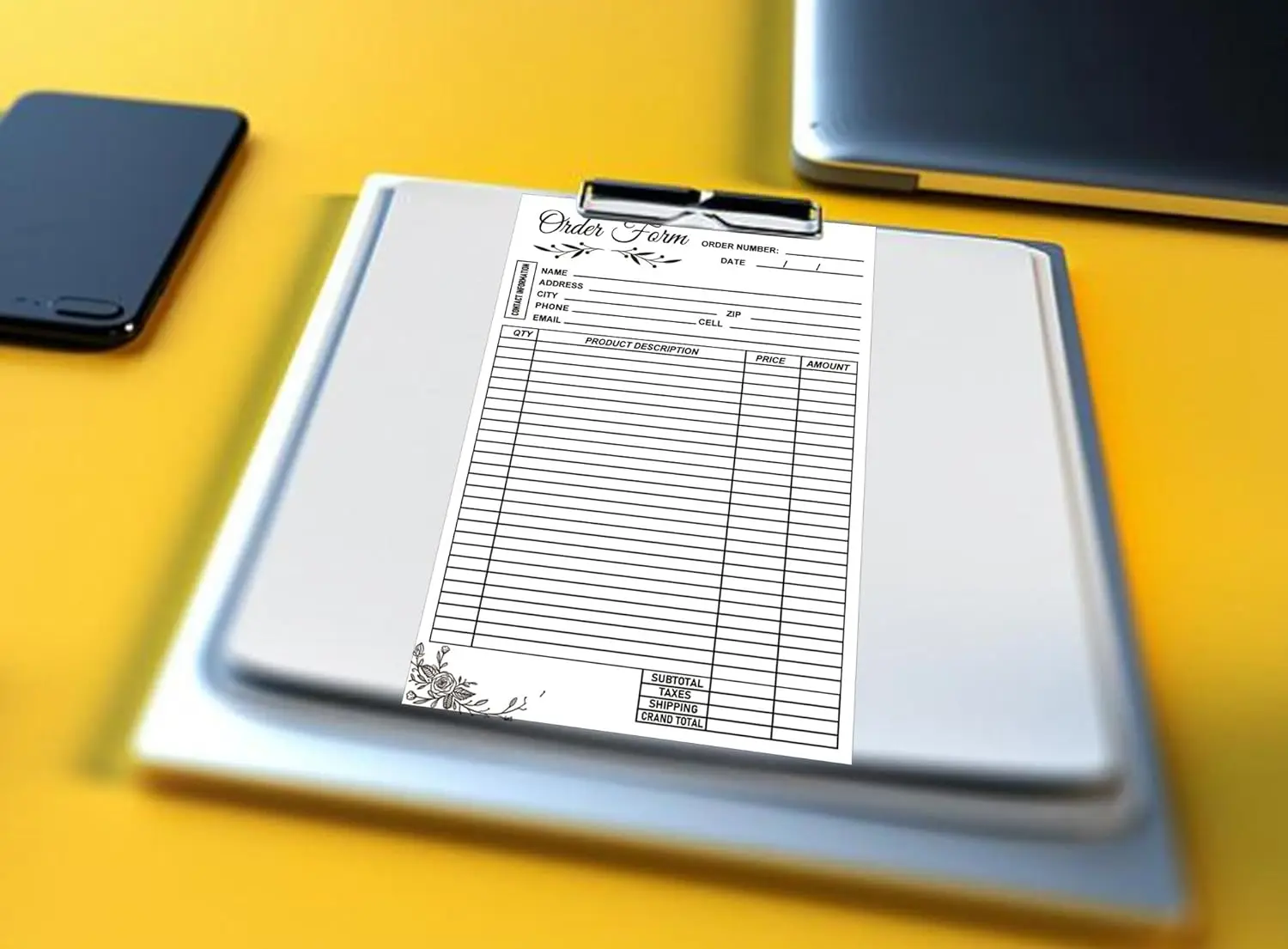 Sales Invoice Order Form Book 2-Part Carbonless Copy Invoice Book for Small Business Supplies 5.5 x 8.26 Inch