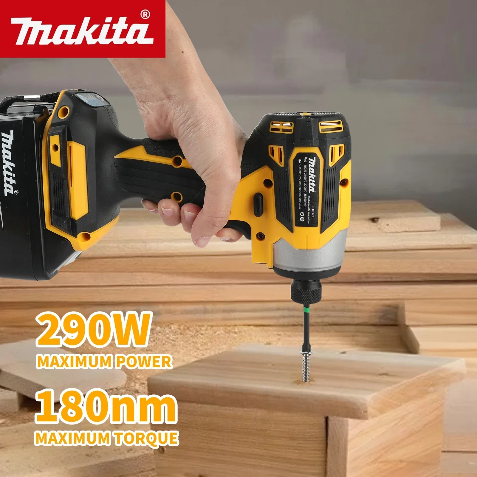 DTD173 36700rpm Brushless Electric screwdriver Impact Driver 180Nm Electric Drill For Makita 18v Battery Pins