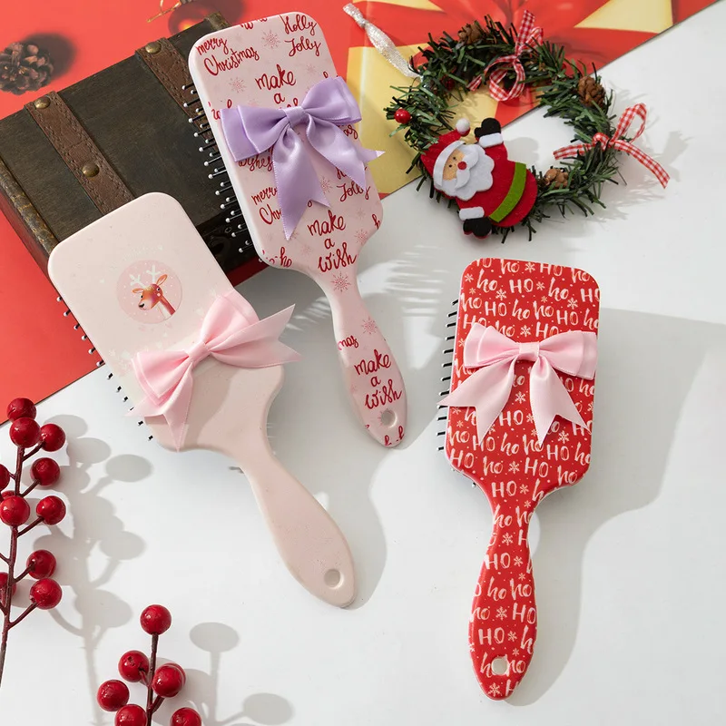 Hair Comb With Mirror Foldable Comb Travel Portable Massage Women Girl Hair Brush Pink Bowknot Comb Styling Tools Gift