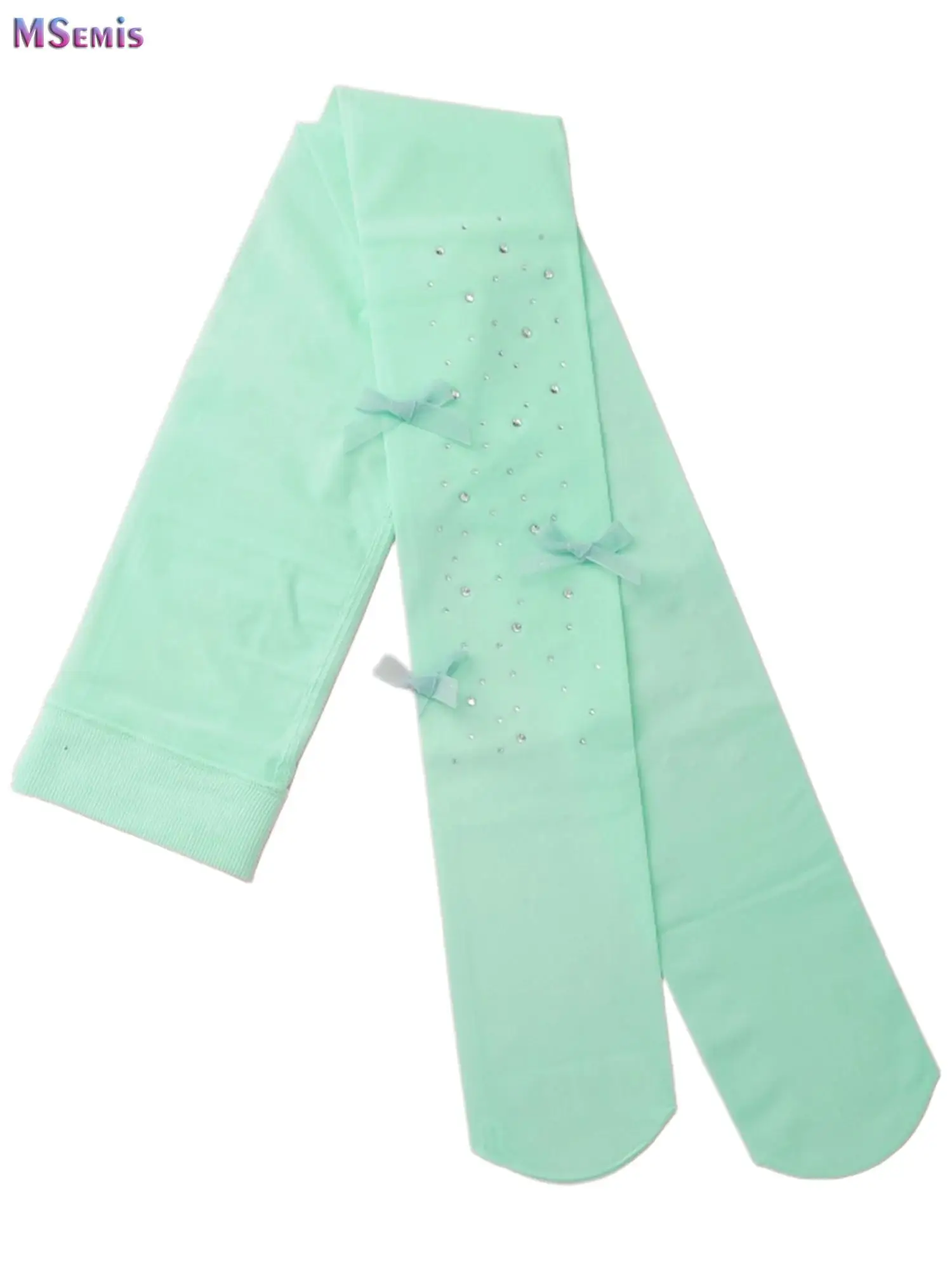 

Fashion Girl Tights Children's Mesh Sheer Stockings for Girls Kids Pantyhose Cute Bowknots Sparkling Rhinestone Footed Leggings