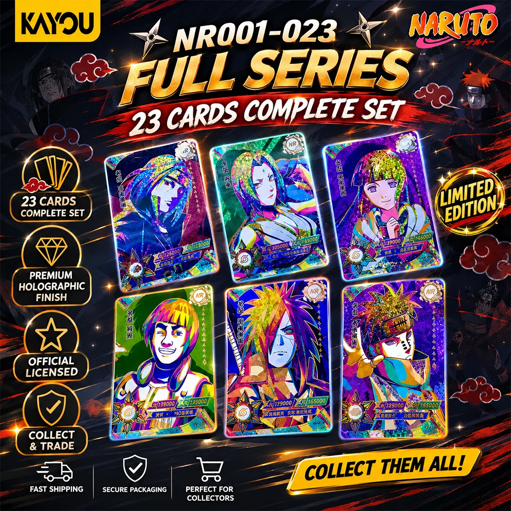 

Genuine Kayou Naruto NR Cards No.01-23 Full Series Sasuke Hinata Pain Madara Anime Merchandise Collectible Flash TCG Card Gifts