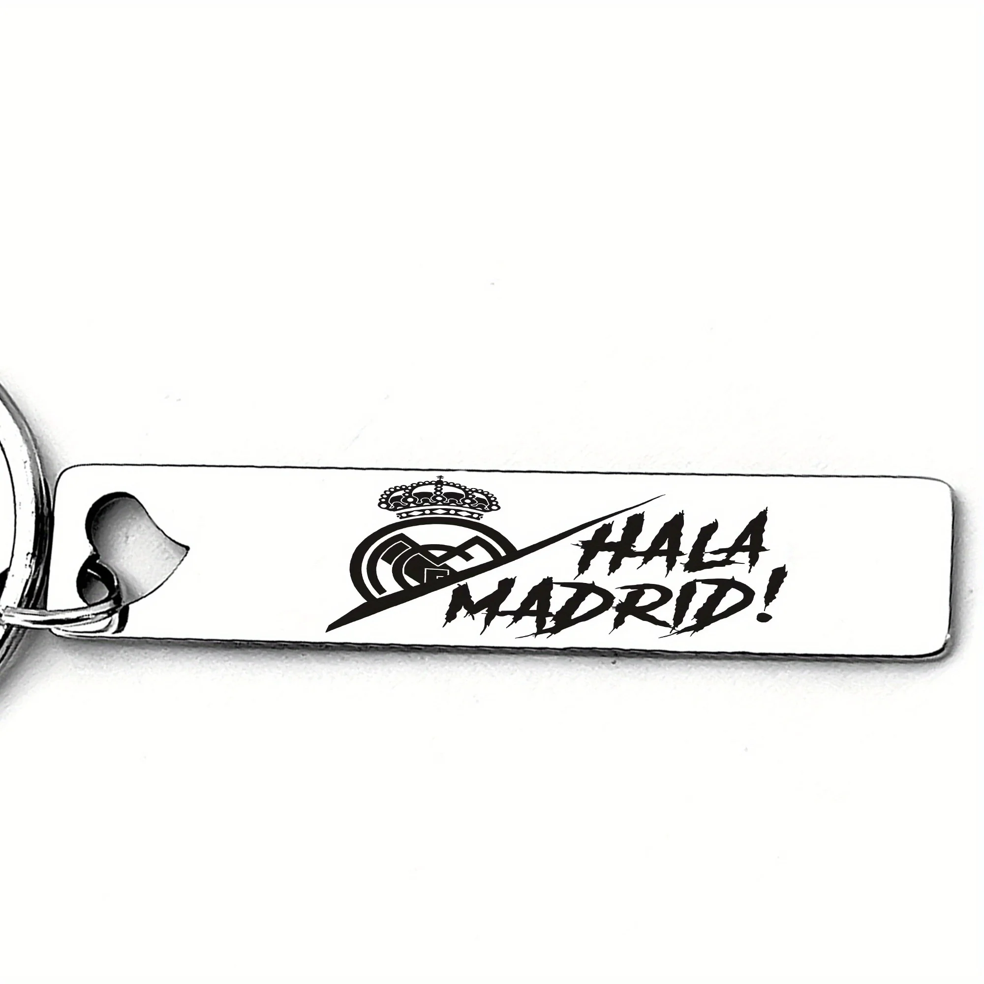 هالا مدريد! نادي كرة القدم في إسبانيا، سلسلة مفاتيح أنيقة مخصصة من الفولاذ المقاوم للصدأ، نمط رياضي. هدية مثالية لـ "Meilingge" #3