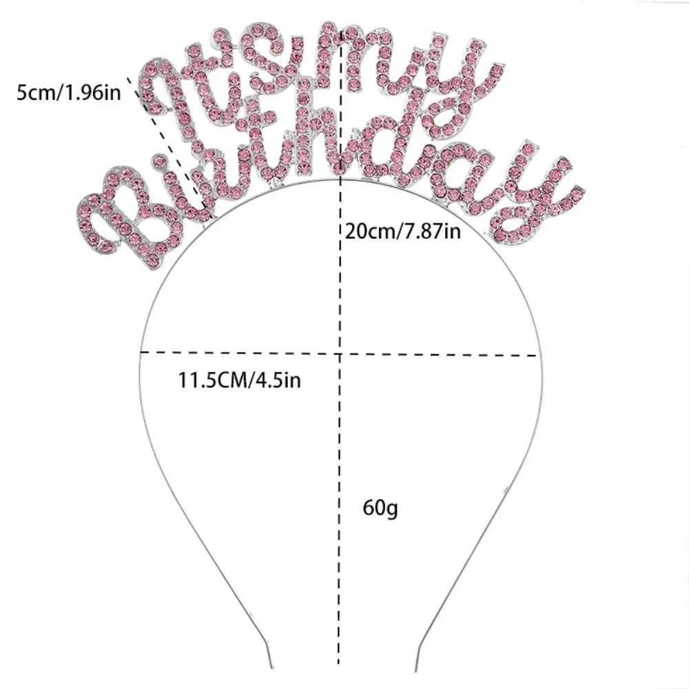 It\'s My Birthday Headband For Women Girls Diamond Letter Hair Hoop Crown Decoration Party Dress Up Birthday Hairbands