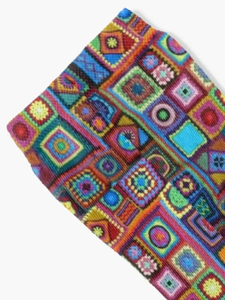 Granny Square Socks shoes floral cycling sport Man Socks Women's