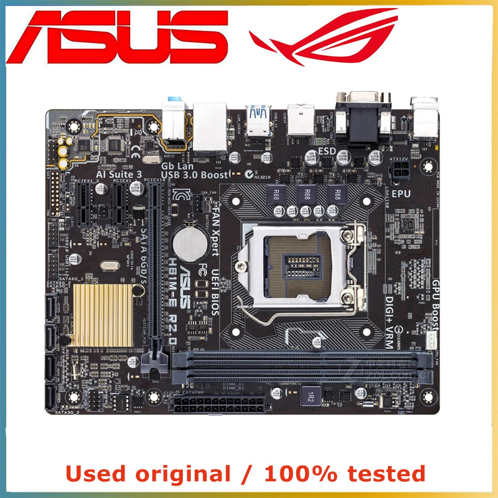 

For ASUS H81M-E R2.0 Computer Motherboard LGA 1150 DDR3 16G For Intel H81 Desktop Mainboard SATA III PCI-E 3.0 X16