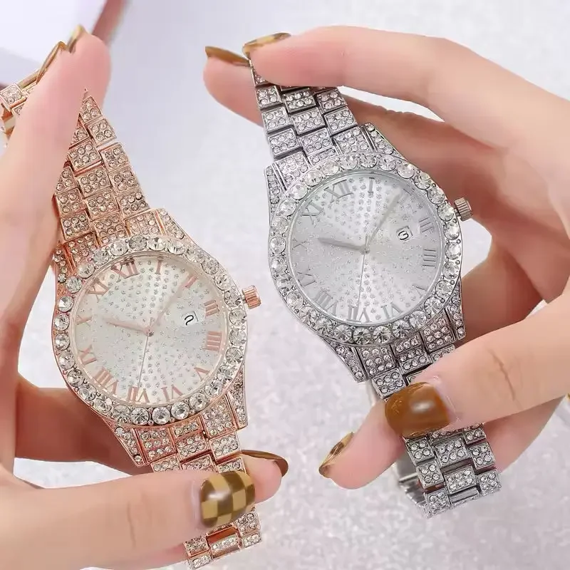 Luxury High Quality Luxury Fashion High-end Mantianxing Diamond Quartz Watch Business Clock for Get-together