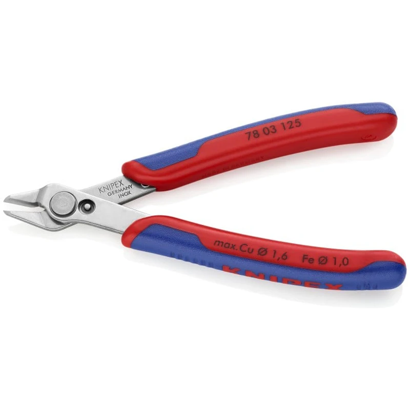 KNIPEX 78 03 125 5 Inches Pliers for Ultra Fine Cutting Work and Mechanics Electronic Super Knips with 54 HRC