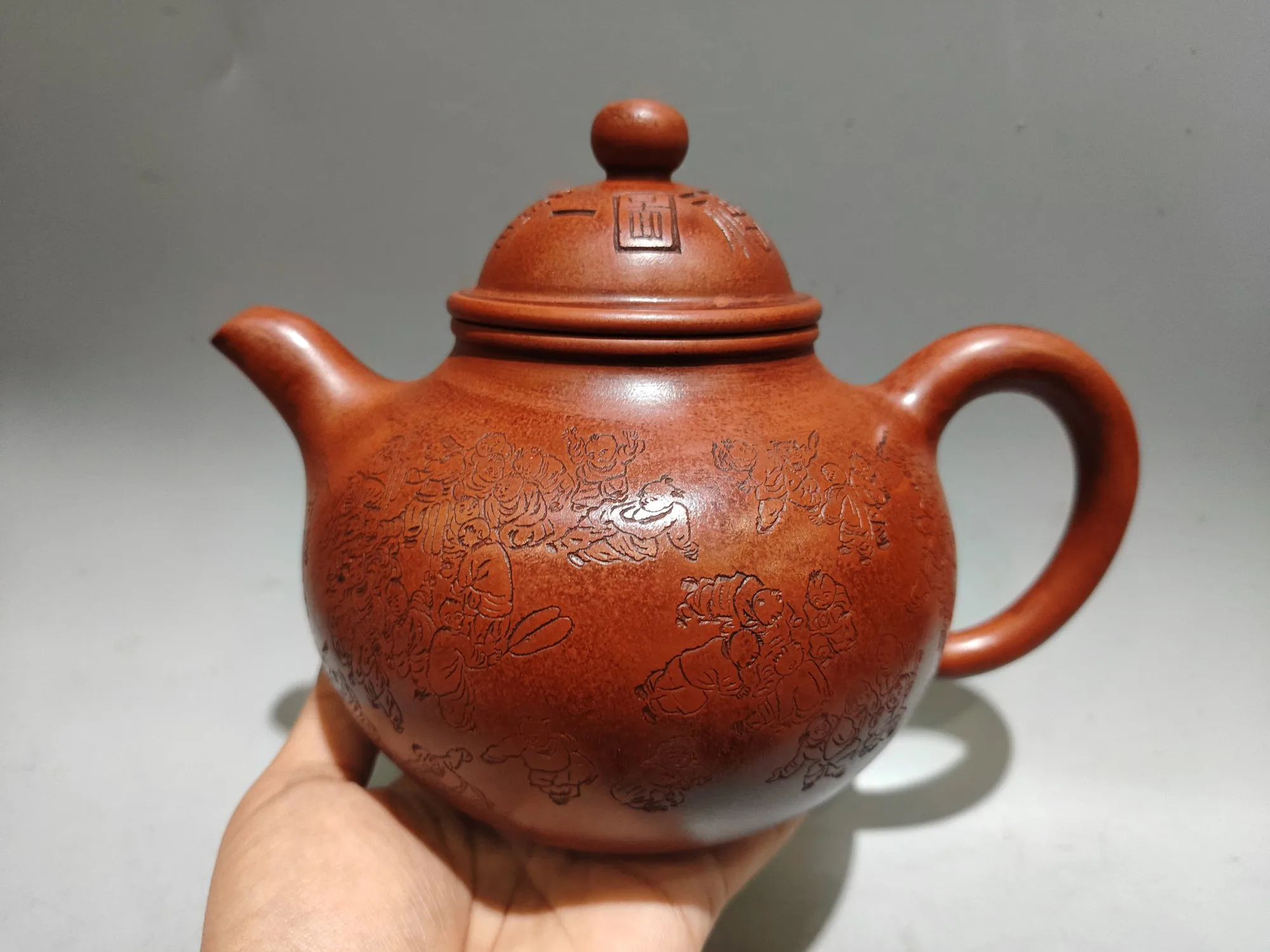 Old Yixing Purple Clay Teapot 100 children Childlike Delight Baizi Duoqiu Pot Kettle Teapot Flagon