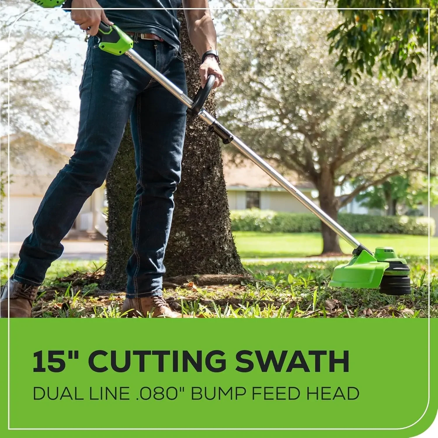 

[Limited Time Offer, Today Only!]48V (2x24V) 15" Cordless String Trimmer with (2) 4.0Ah USB Batteries & Charger - Load N' Go™ Bu