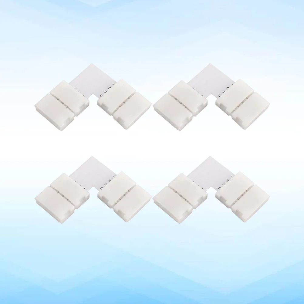 

12PCS 5050 RGB LED Corner Connector Corner Clips Buckle LED Strip Adapter Light Accessory (White+Silver)