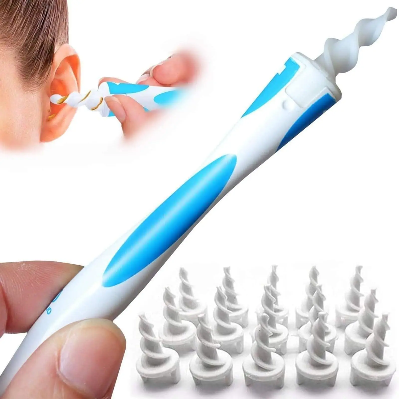 

Ear Wax Removal Tool Soft Silicone Spiral Ear Cleaning 16 Pcs Replacement Heads Removal Ears Cleaner Plugs Spirals Care 2025 New
