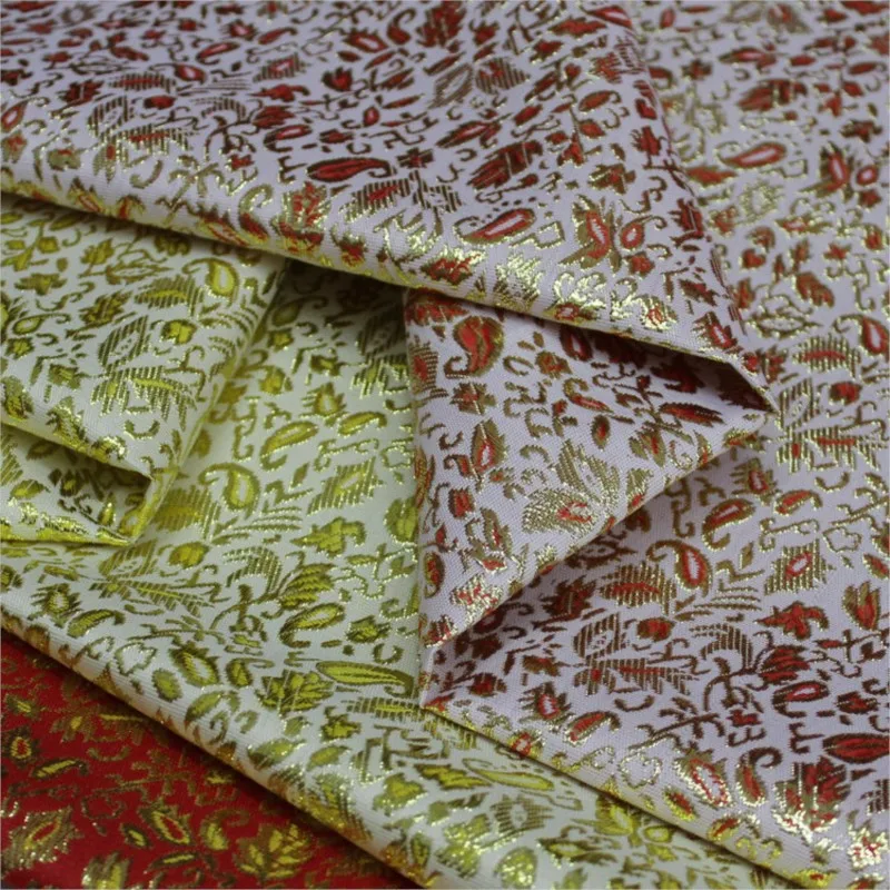 

Cheongsam and film lace decoration handcrafted gold silver thread jacquard brocade silk fabric