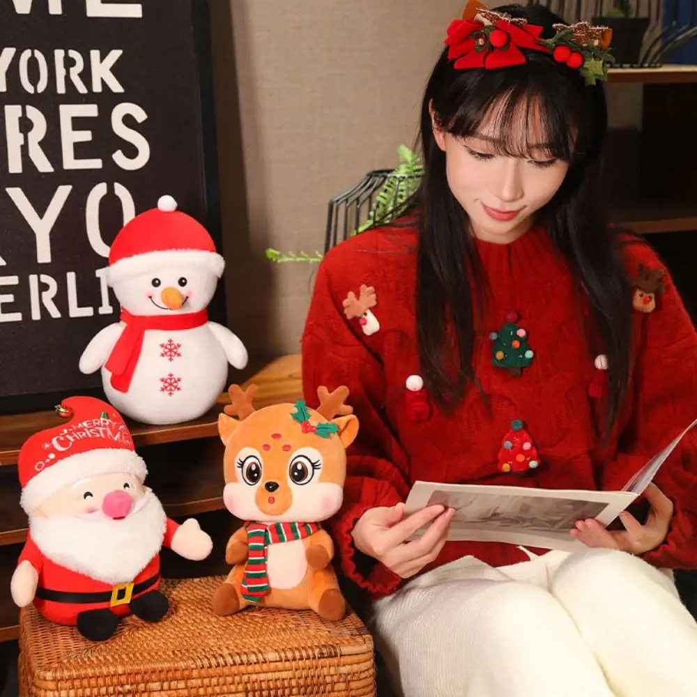 Plush Christmas Stuffed Plush Toys Christmas Tree Super Soft Christmas Reindeer Doll Lovely Cute Santa Claus Plush Dolls Baby