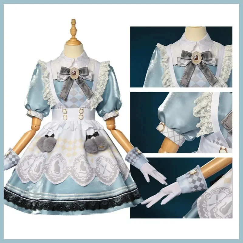 5;e,8\v,5/XQGame Infinity Nikki Cosplay Costume Tea Party Blue Kawaii Princess Dress Lolita Skirt Woman Cute Carnival f,5'h\8/m' view 4