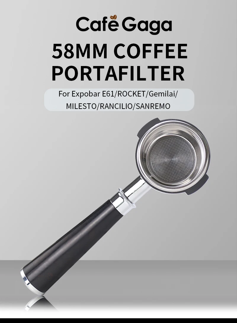 58mm Kaffee bodenloser Sieb träger für Expobar E61 Kaffee maschine Ersatz Filter korb Barista Zubehör Kaffee werkzeuge – Detail 2