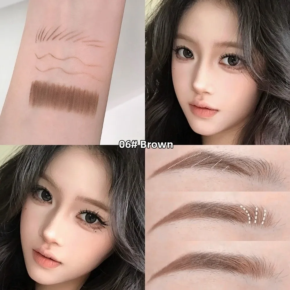 Natural Shade Dual-Ended Eyebrow Pencil Long-Lasting Retractable Eyebrow Makeup Pencil with Brush 6 Colors Available