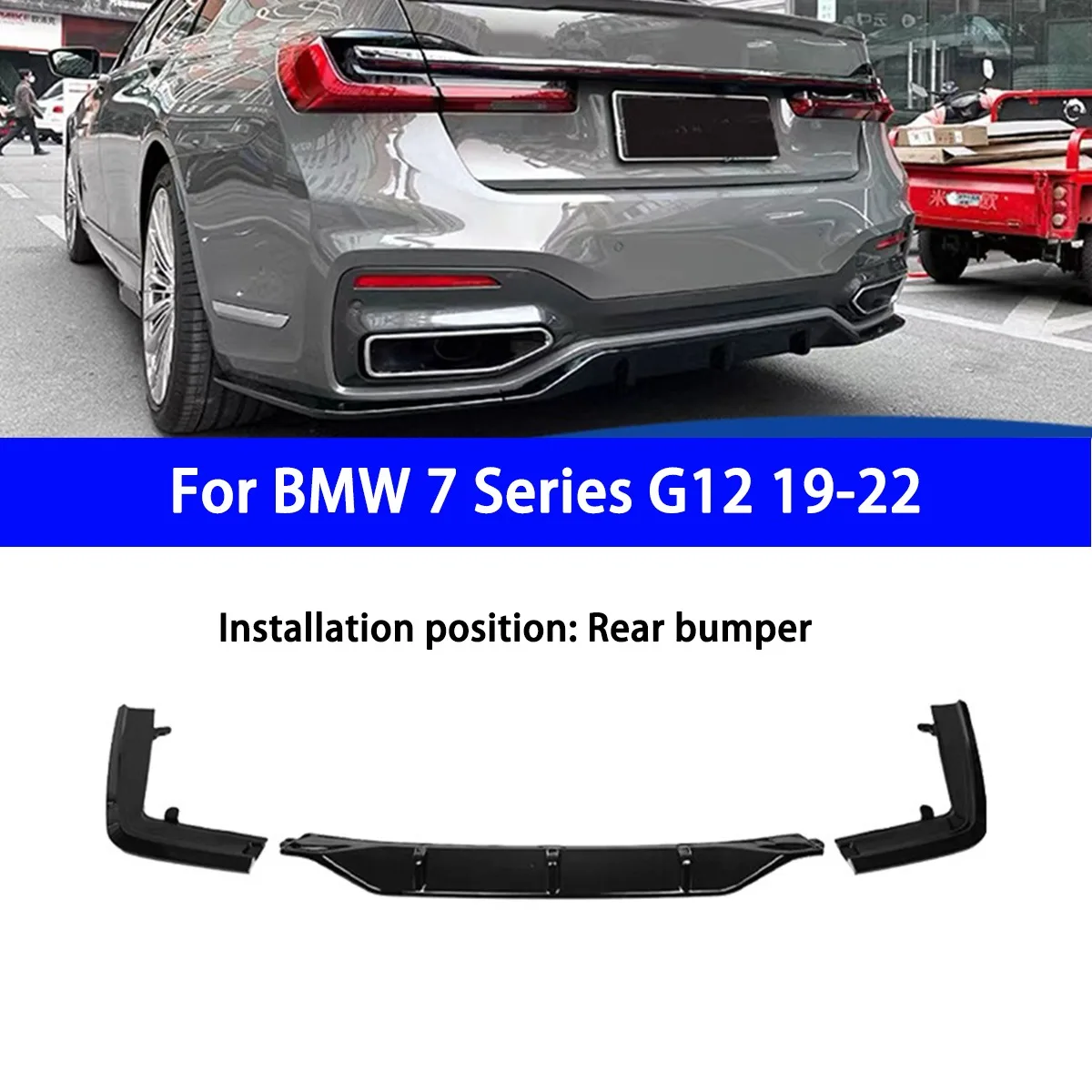 

Suitable for BMW 7 Series G12 19-22 with MP Rear Lip Rear Spoiler ABS Material