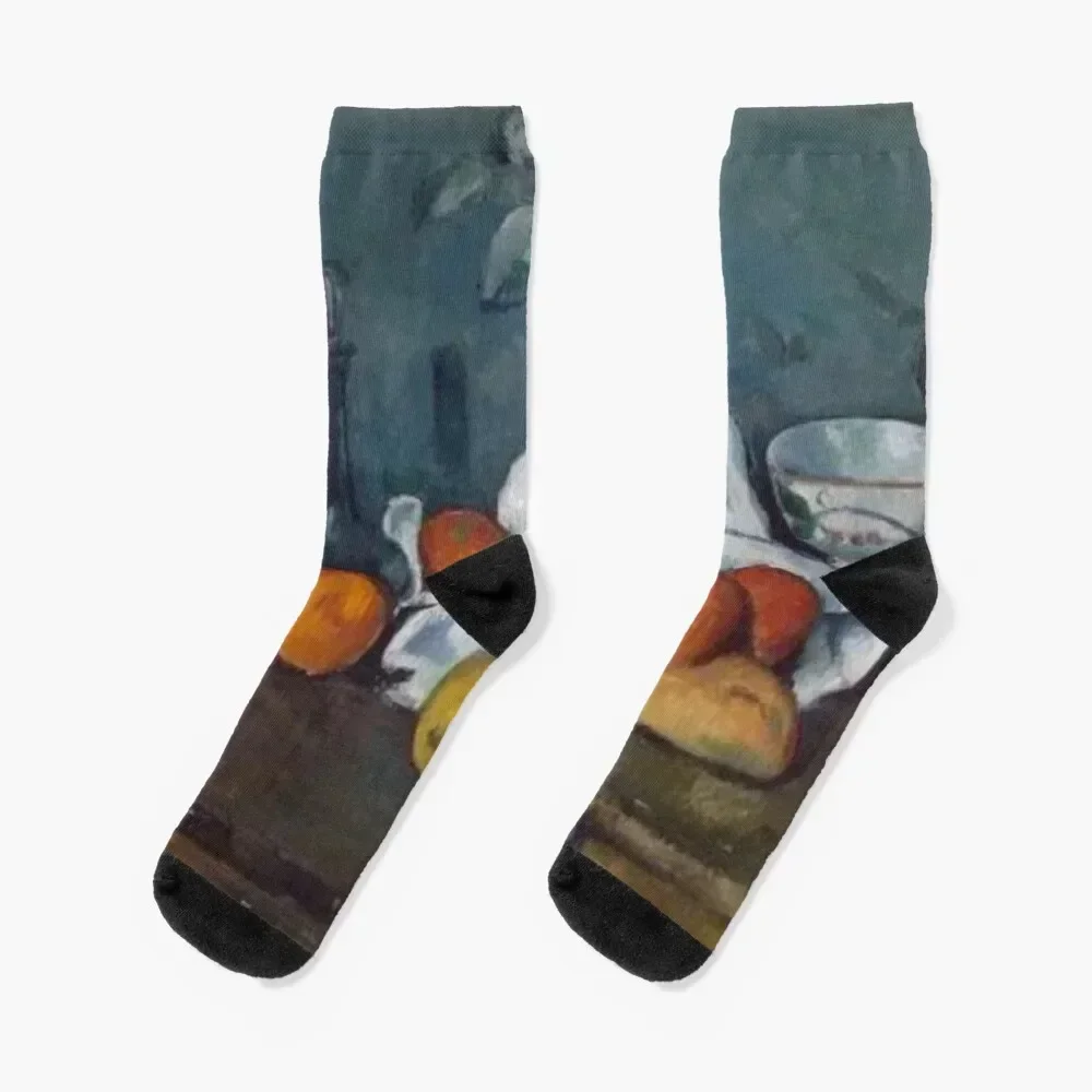

Still life with fruits paul cezanne art work Socks aesthetic christmass gift colored shoes Woman Socks Men's