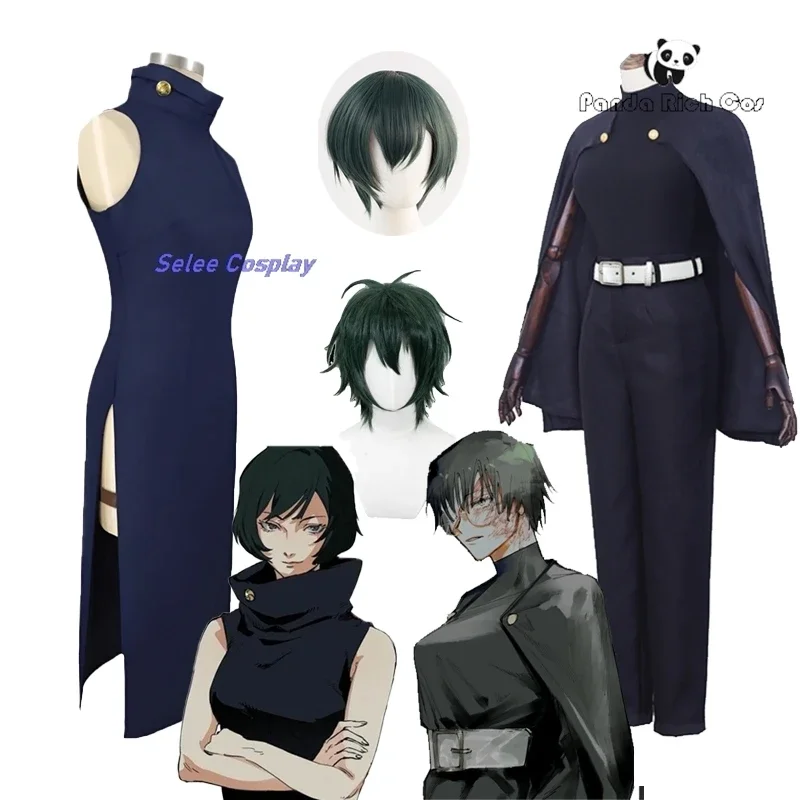 Anime Comic Kaisen Mai Maki Zenin cosplay costume wig Zen in Mai Maki cloak pants dress outfit women Halloween cos suit