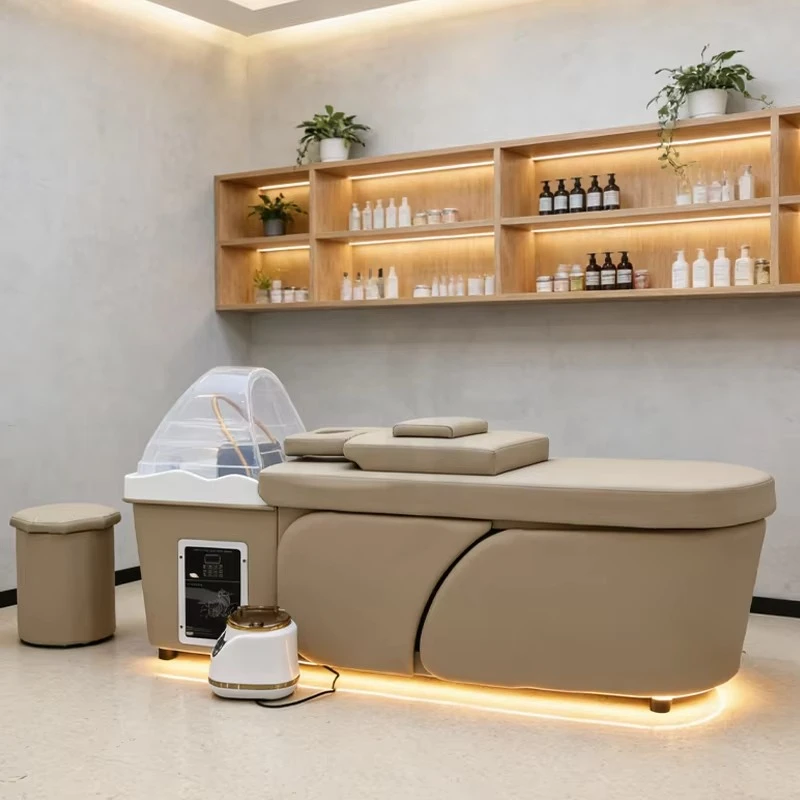 Beauty Salon Hair Washing Thai Massage Bed Head Spa Shampoo Unit Beds with Steam and Water Circulation Head Treatment