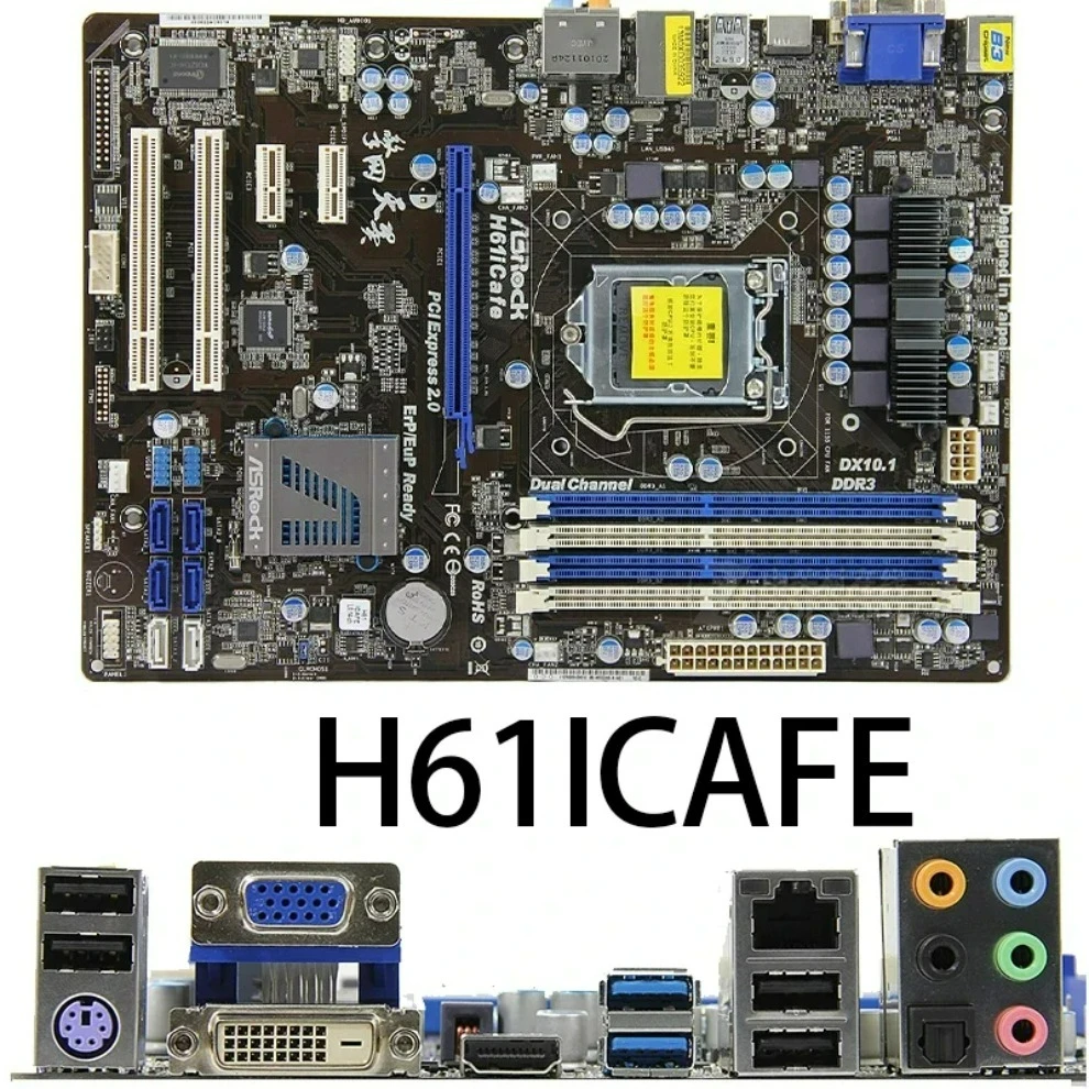 Used For ASRock H67M H61M H61DVR-5P H67-GE/THW/HT/PS2/DE/S/main board H61ICAFE    (store code: 0850)