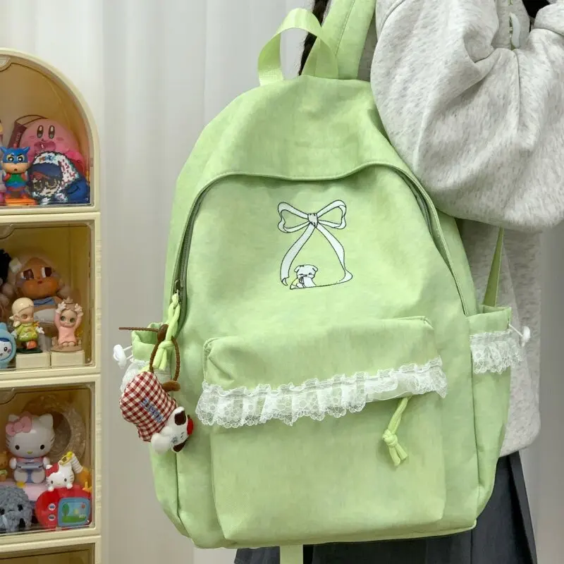 Korean StyleinsCollege-style student backpack with high aesthetic appeal, embroidered, girlish, lightweight, versatile, casual b