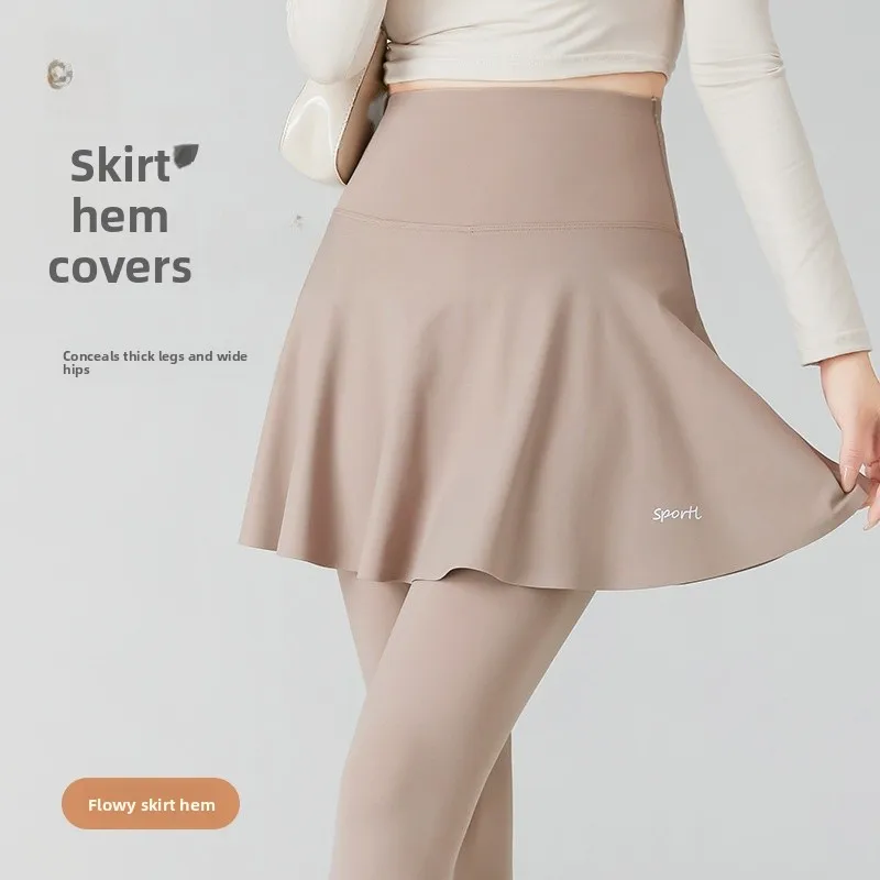 กางเกงโยคะเอวสูง ชุดฤดูใบไม้ร่วงสำหรับผู้หญิง กางเกงหนังอาร์คสกิน กระชับหน้าท้อง ยกกระชับสะโพก สามารถตัดได้ทุกจุด ใส่เป็นเสื้อนอกได้