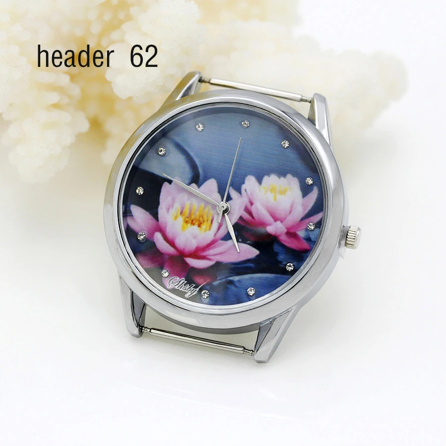 Shsby Diy Personality Watch Header New Style Sliver Flower,Panda, Rabbit, Peacock, Phoenix Head Watch Accessories 61~70