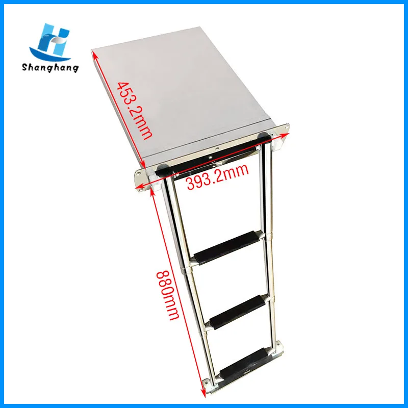 Boat Ladder Marine Boat Ladder 304/316 stainless steel Yacht Marine Replacement Accessory Deck Mount Watercraft Fishing Row 8
