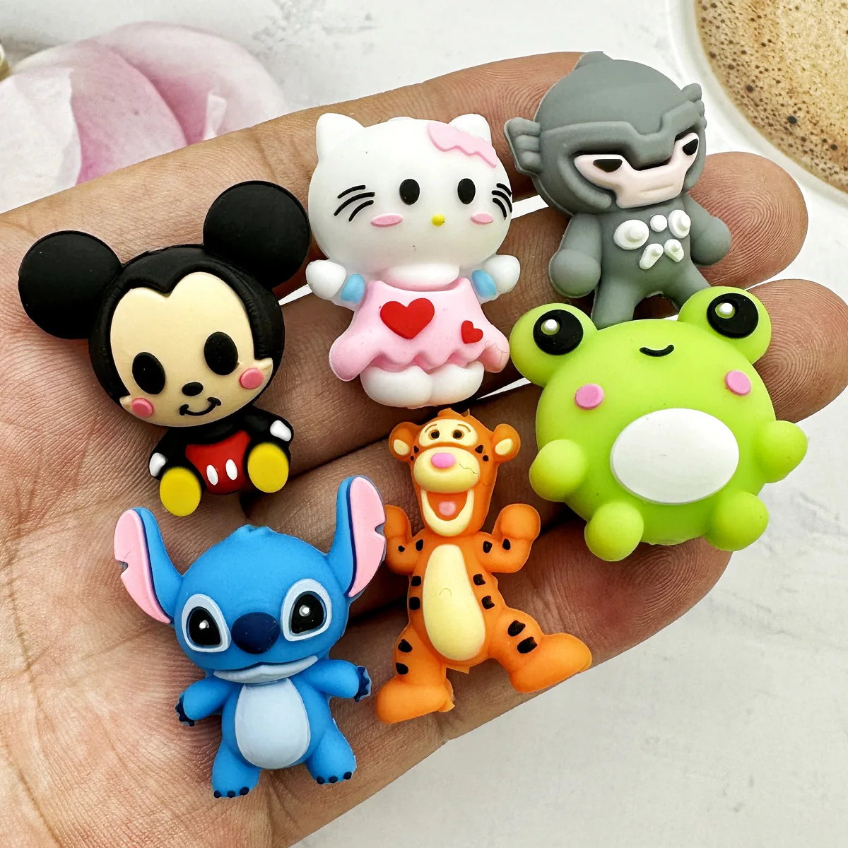 10PCS 3D Silicone Beads Trend 3D Focal Beads Silicone Beads Handmade DIY Pen Nipple Chain Jewelry Wholesale Accessories Gifts