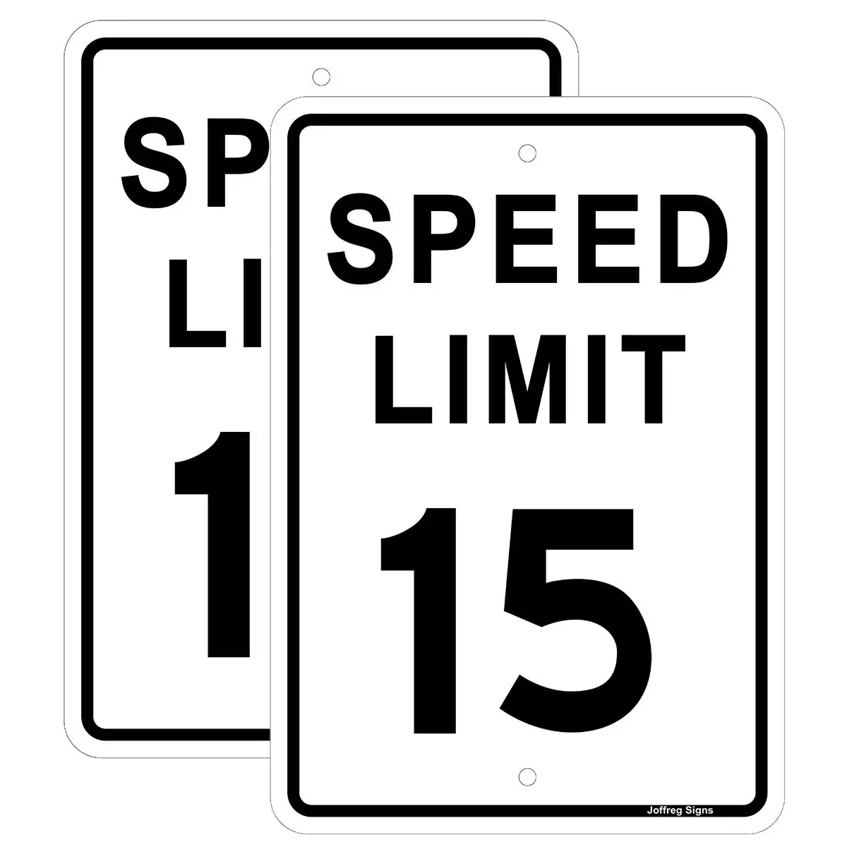 Joffreg 2 Pack Speed Limit 15 MPH Sign,17 x12 Inches,Reflective Aluminum