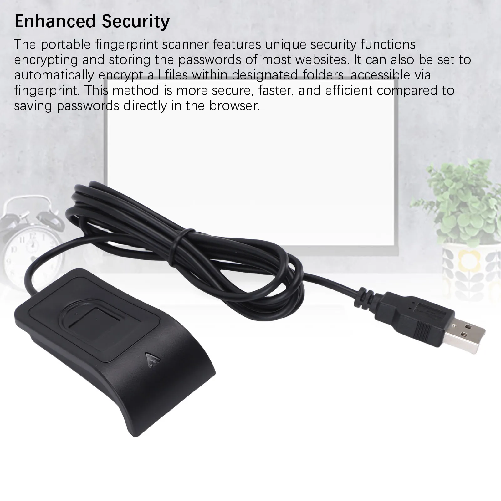 USB 指紋リーダー 360 度タッチ生体認証デスクトップ指紋スキャナー PC ドングル Windows 10 11 のサポート