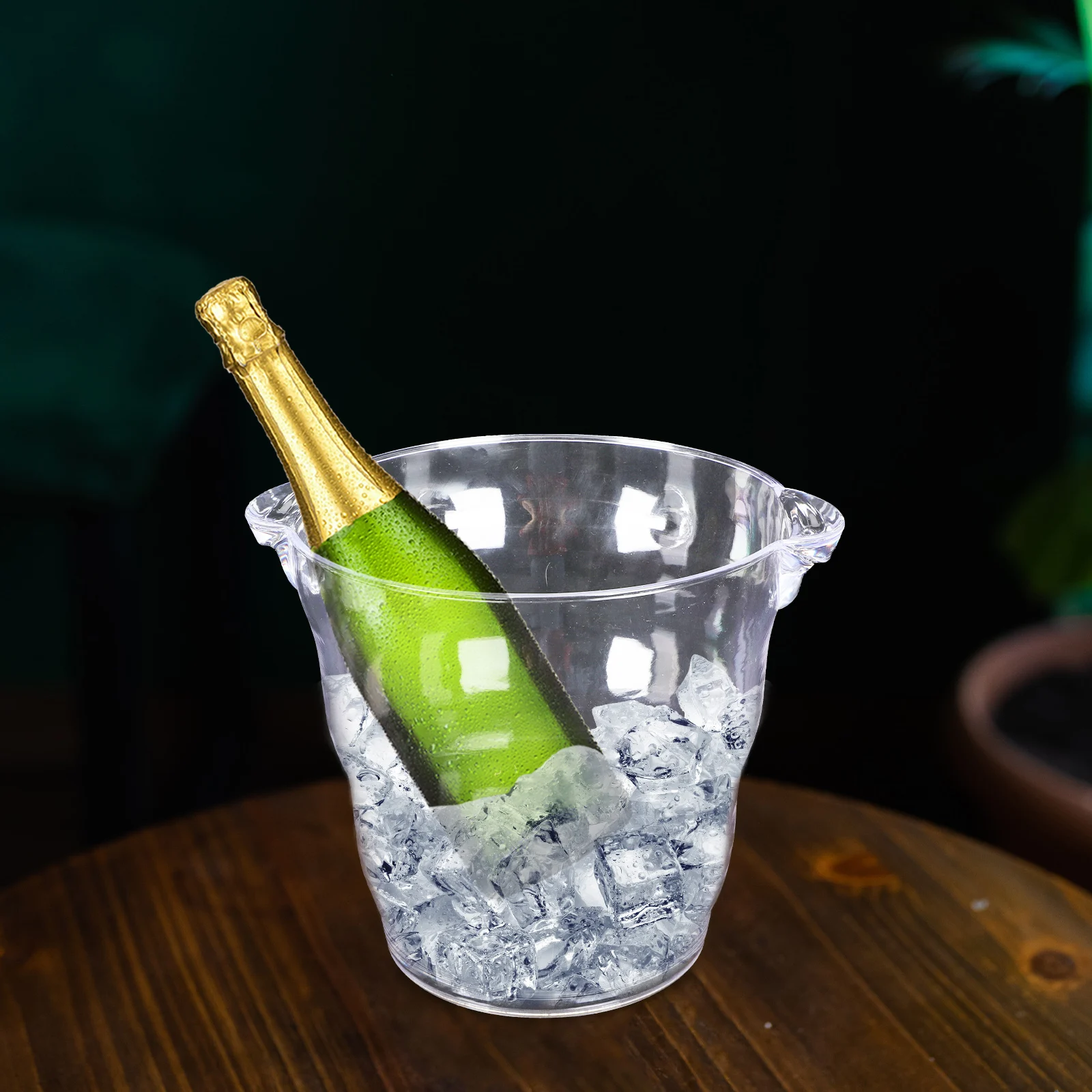 

Portable Bucket Bucket Transparent Ice Container Wear Resistant Rust Proof KTV Bar Supply Household Decor Stylish