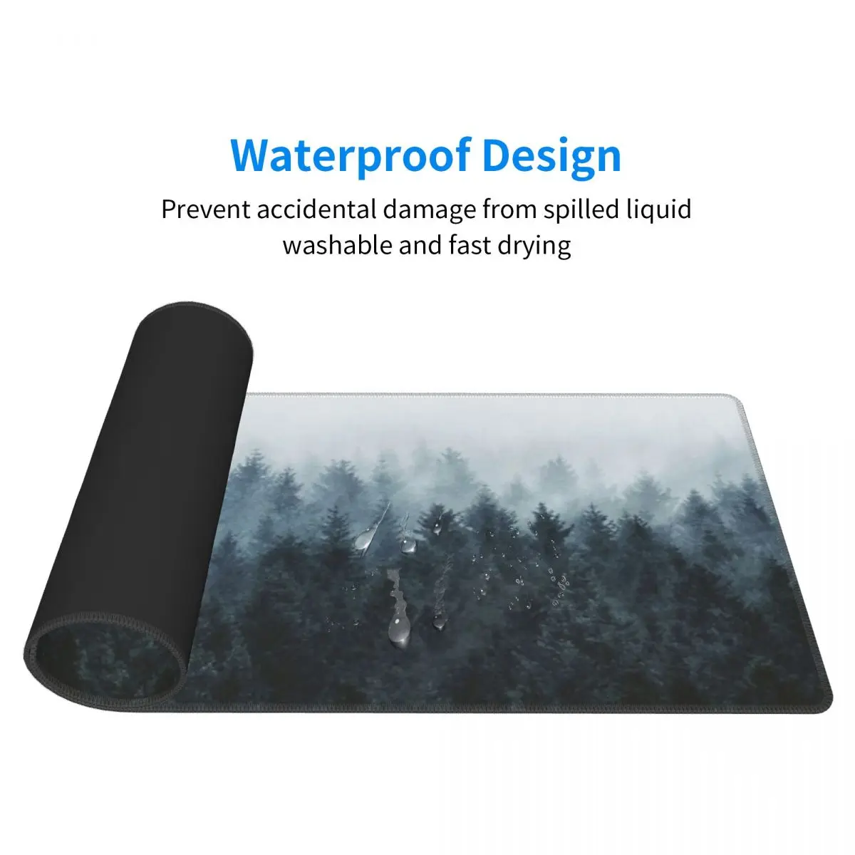 High And Low Dark Romantasy Moody Wilderness Dream Forest With Cascadia Trees Covered In Fog Rubber Keyboard Pads