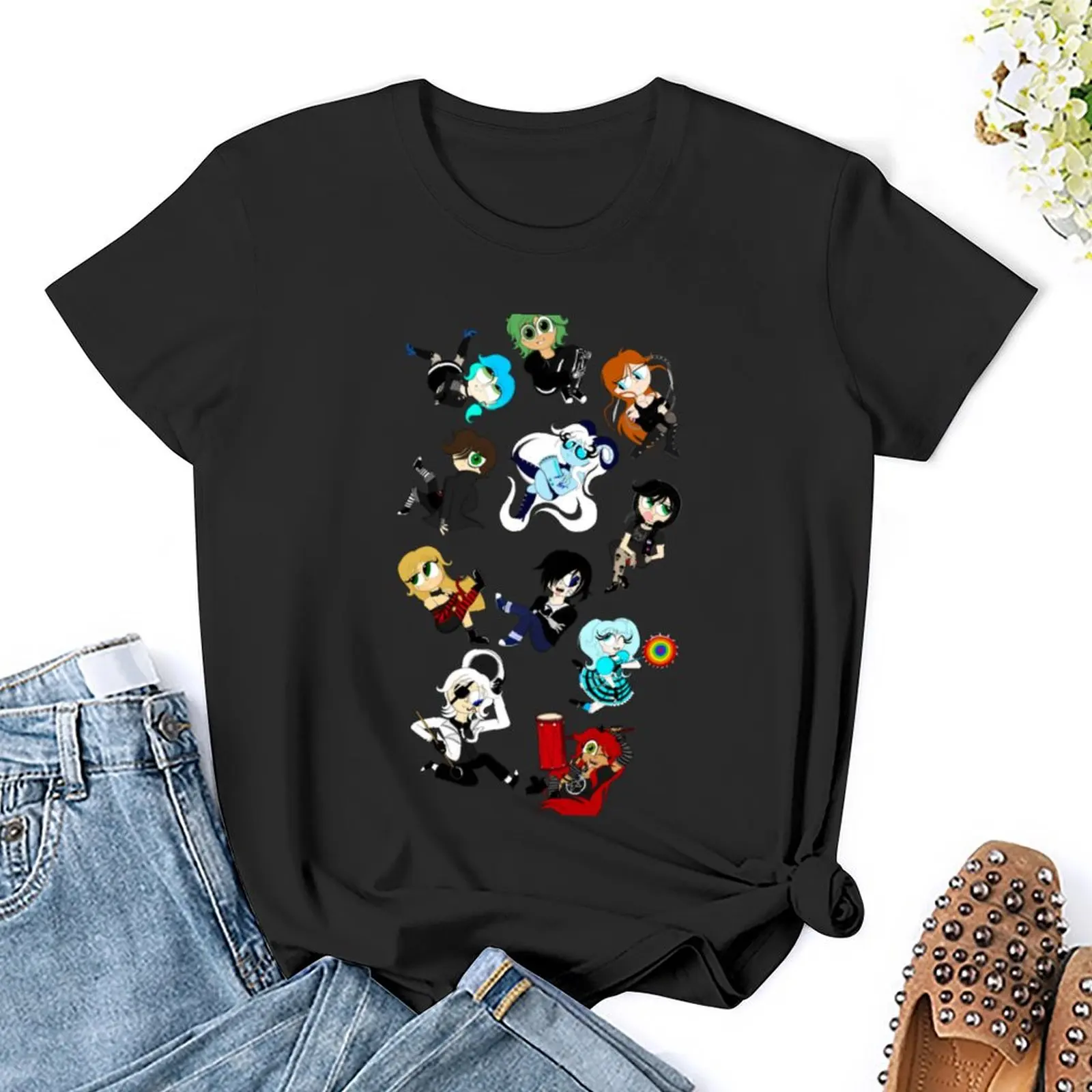 The Black Heart Mafia - FULL CHIBI COLLECTION! T-Shirt anime clothes Female clothing white t shirts for Women
