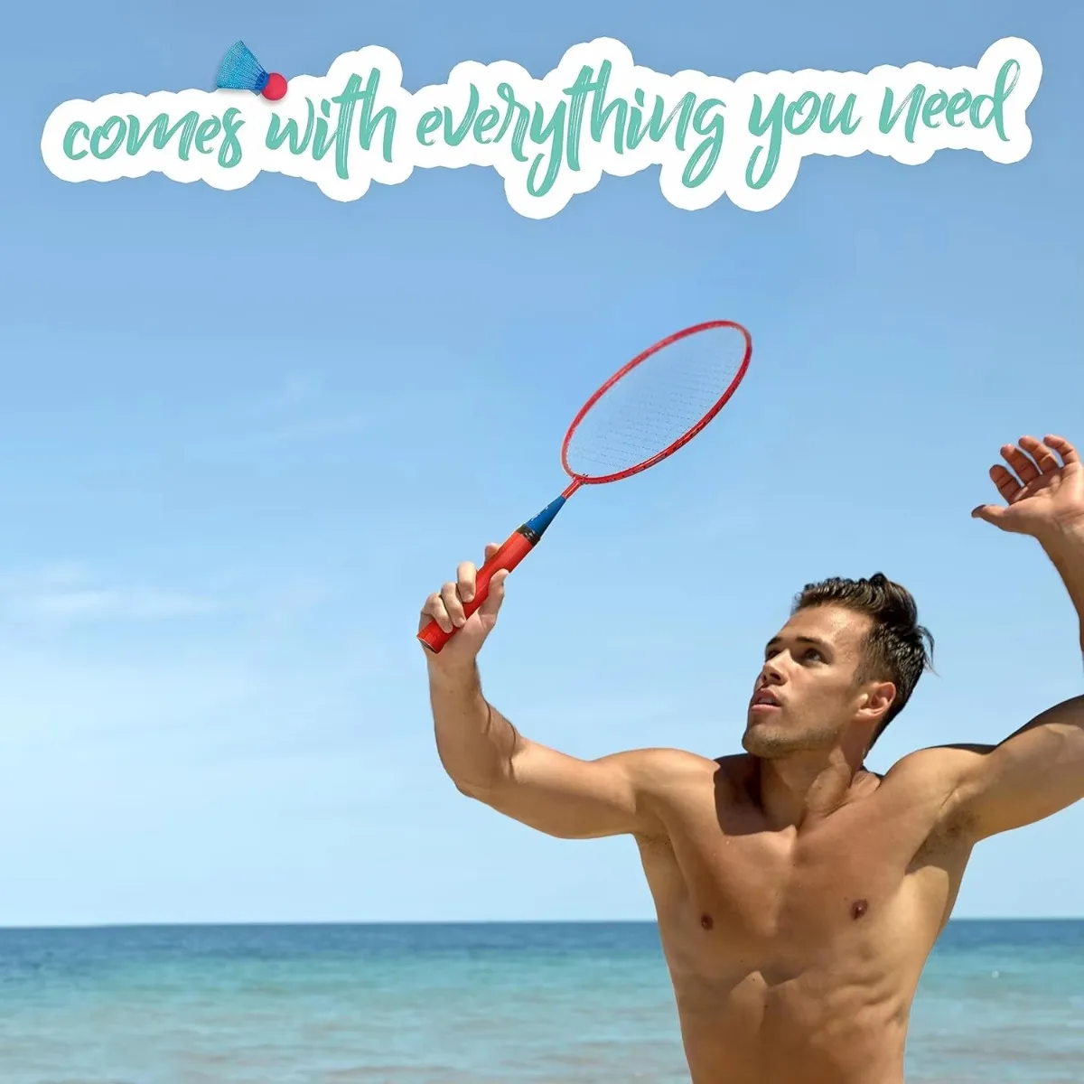 2인용 배드민턴 라켓 세트, 뒷마당 어린이를 위한 오버사이즈 스매시민턴과 셔틀콕