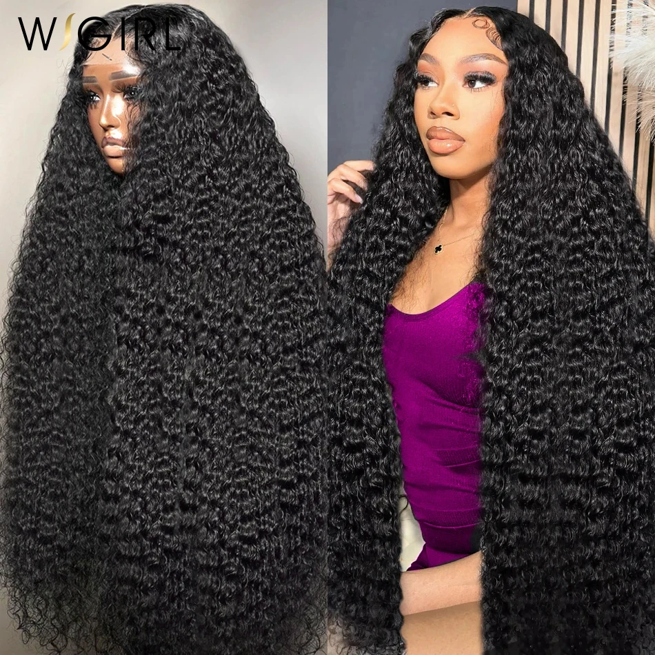 Wigirl 30 40 Inch Deep Wave 13x6 HD Transparent Lace Frontal Human Hair Wig Loose Water Curly 13x4 Lace Frontal Wigs For Women