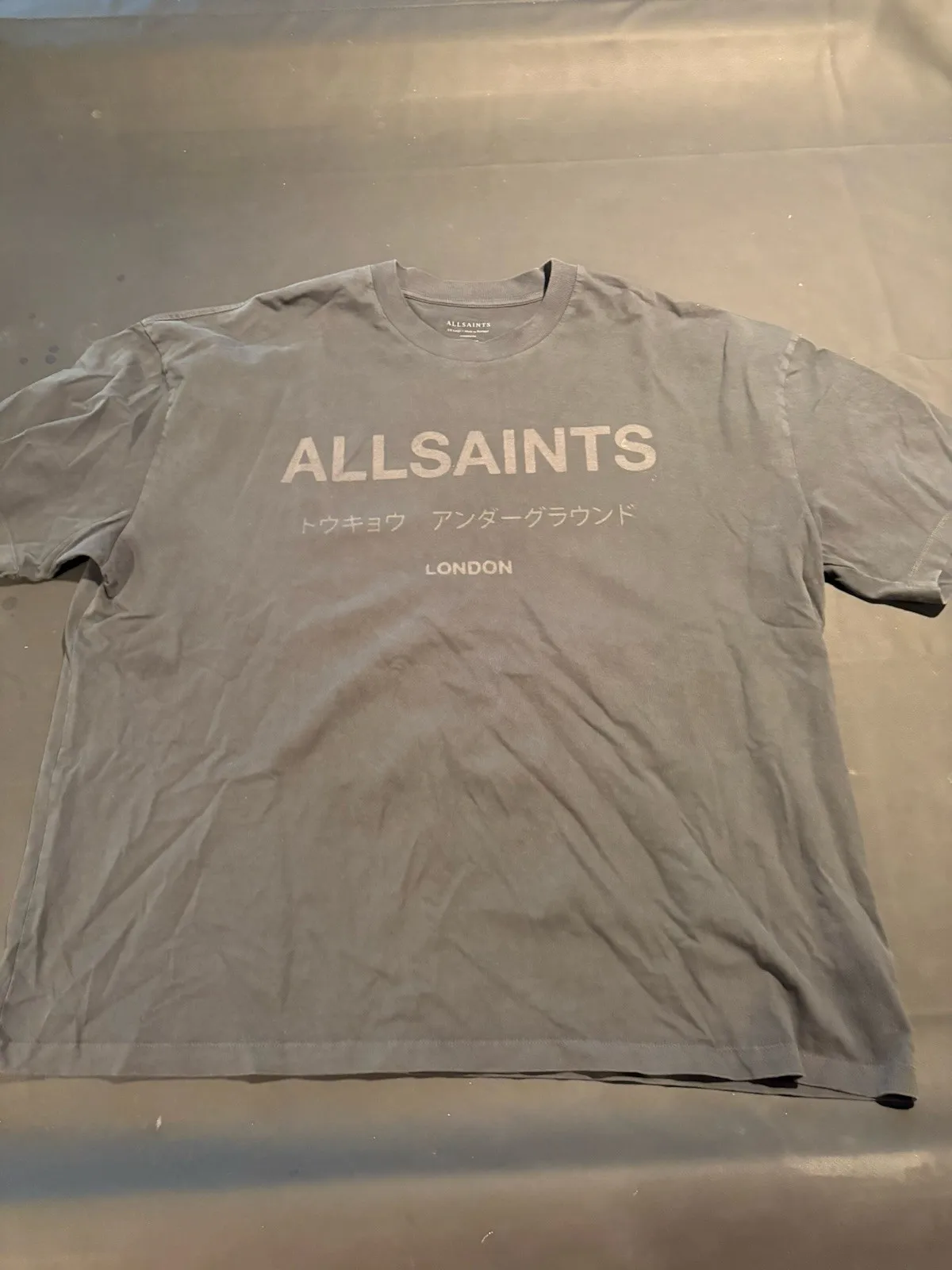 ALL SAINTS UNDERGROUND OVERSIZED CREW T-SHIRT XXL 2XL Gray Grey