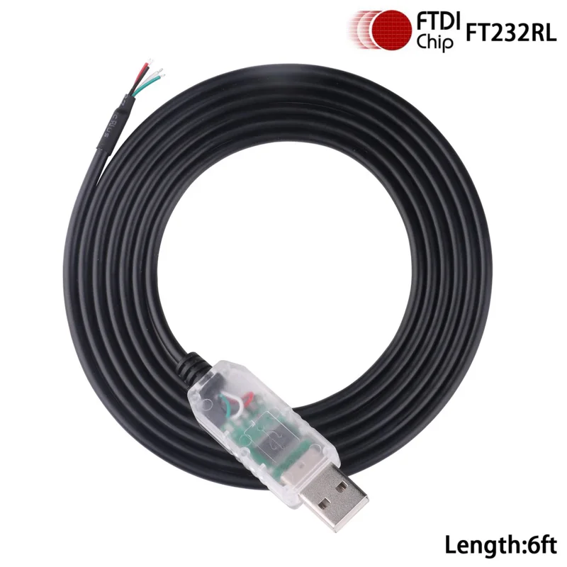 

Industril Grade FTDI FT231RL USB to RS232 Wire End Stripped Serial Converter Cable Compatible USB-RS232-WE Support Win10