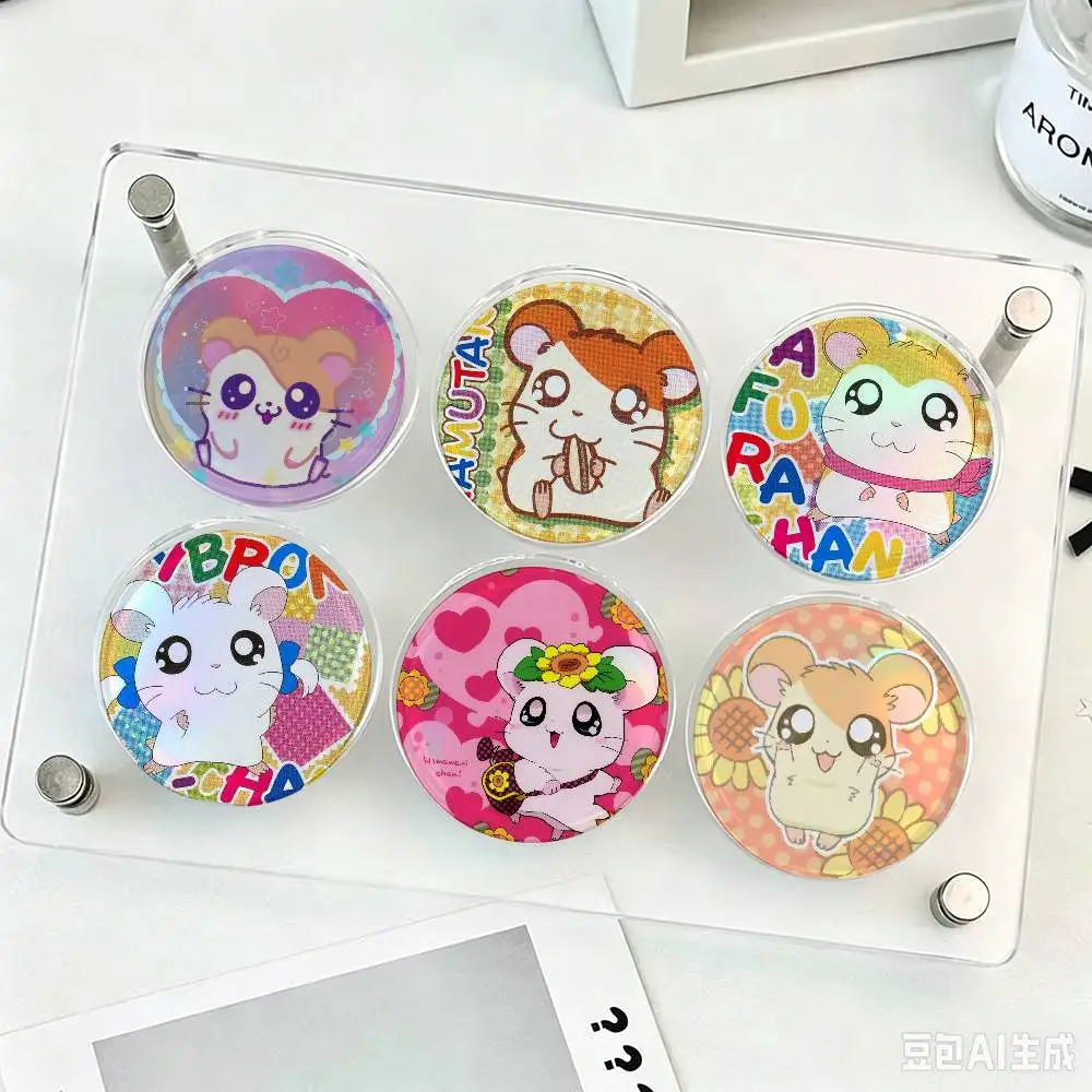 ANIME H-Hamtaros Cute Hamster  Anime Figure Pin for Boys Girls Character Brooches Creative Bag Badge Fashion Jewelry Accessories