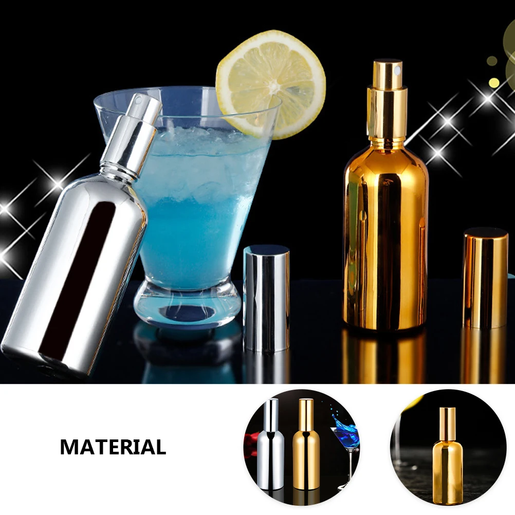 

1Pcs Cocktail Spraying Bottle 100Ml Glass Empty Sprayer for Bar Bartending Tool Fine Mist Atomizer Leak Proof Golden Design