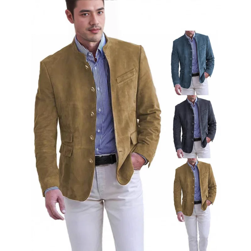 New Products in Stock Fall Winter Men Casual Suit Jacket Men's Corduroy Retro Suit Top