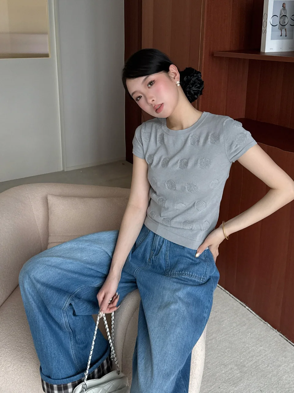 

ort Sve Knitted Sweater 5CPLUS SERIES DEARSOCUTE Handpied Store Simple Commute Sle round Ne Overhead