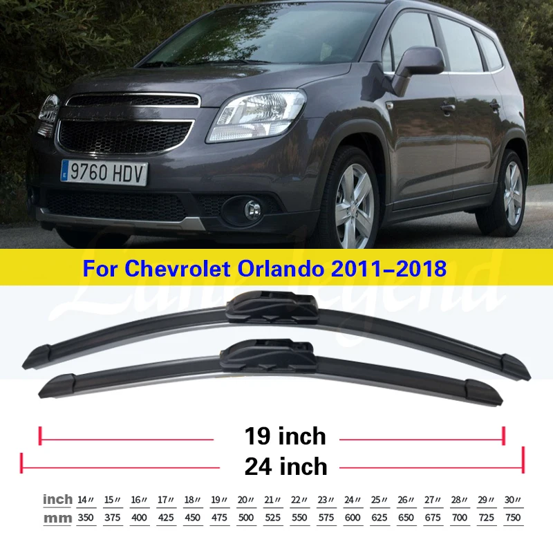 Wiper Front Rear Wiper Blades Set Kit For Chevrolet Orlando 2011-2018 2012 2013 2014 2015 2016 Windshield Windscreen 24\