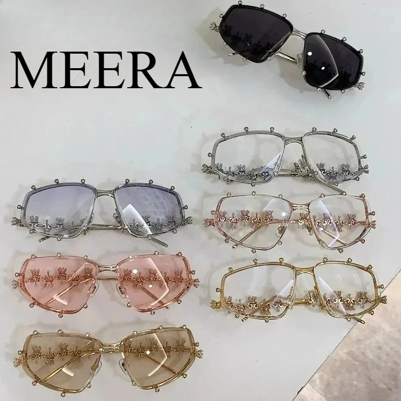 

Women Rhinestone Sunglasses Stylish Oval Vintage Korea Gm Big Cool Frame Men Bling Diamond Glasses Luxury Design Eyewear Tiara