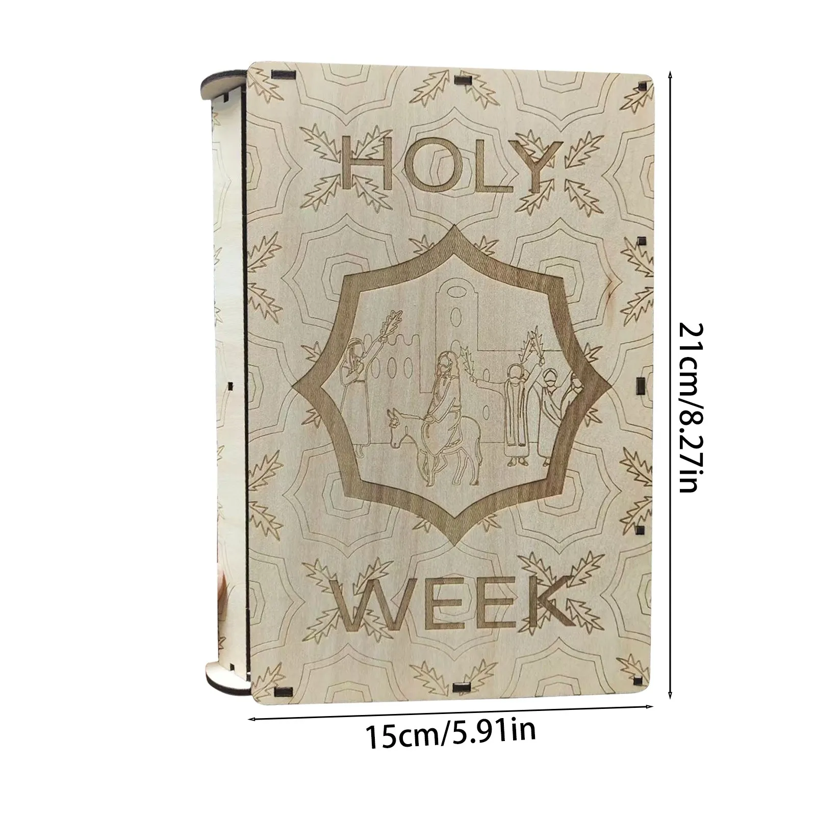 عيد الفصح خشبية الأسبوع المقدس كتاب Playset هدية الأسبوع المقدس DIY بها بنفسك عيد الفصح القيامة المشهد ديكور اليدوية خمر عيد الفصح ديكور للمنزل #3