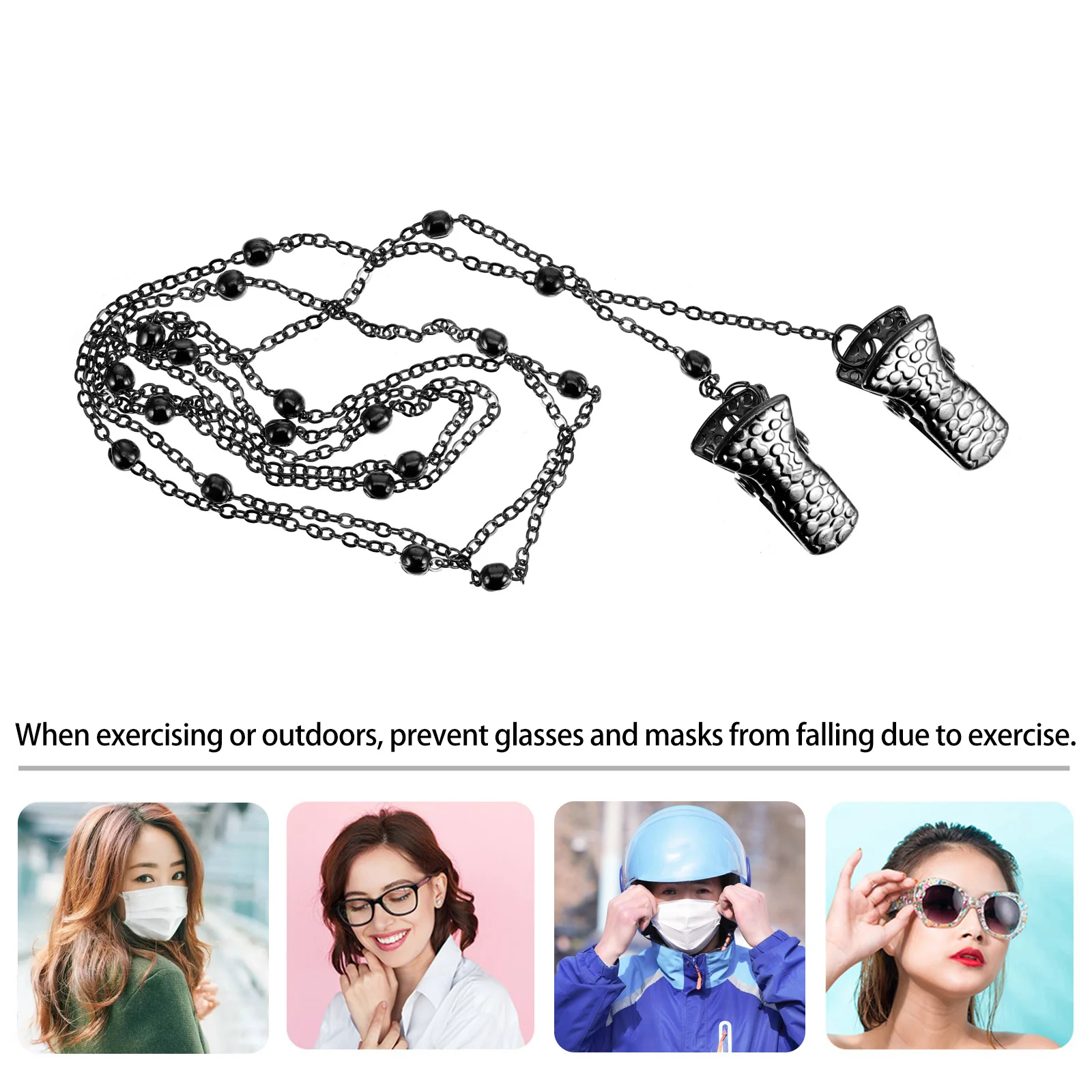 Cadena para máscara de gafas, correa ajustable duradera para gafas, mascarillas faciales, cordón colgante antipérdida, accesorio de cordón creativo, 1 ud.