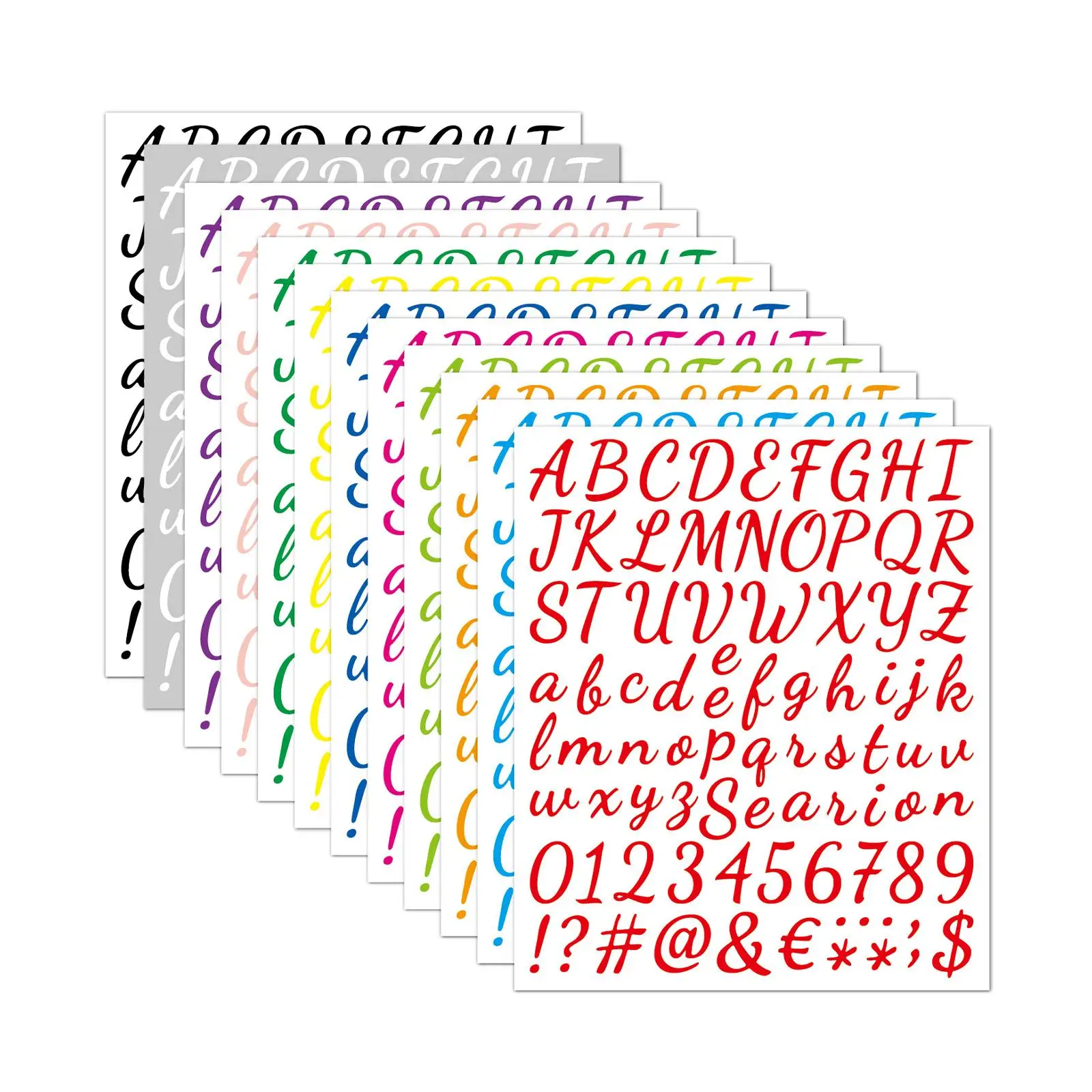 

12 Sheets Alphabet Number Stickers Self Sticky Letter Stickers,Multifunctional,for Sign,Art Making,Window Address Number Lockers