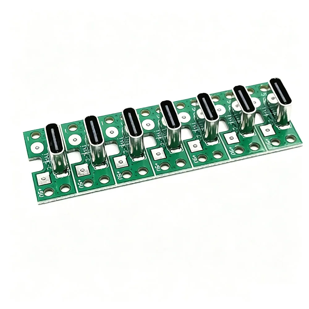 TYPEC-6P Female Stand With PCB Board Solder Pad TYPE-C Positive And Negative Plug Fast Charging Interface With Solder Wire Bend